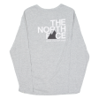 THE NORTH FACE Mens T-Shirt Grey Long Sleeve Crew Neck M For Cheap