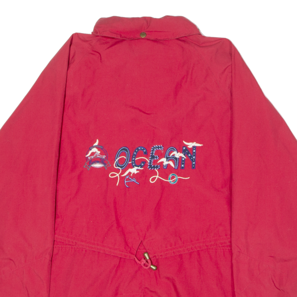 NEW FAST Yacht Club Marine Wear Womens Coat Red 90s Hooded XL Fashion