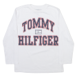 TOMMY HILFIGER Boys T-Shirt White Long Sleeve L Hot on Sale