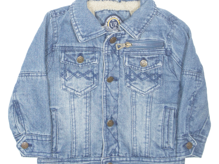 URBAN REPUBLIC Boys Sherpa Lined Denim Jacket Blue 2Y Online Hot Sale