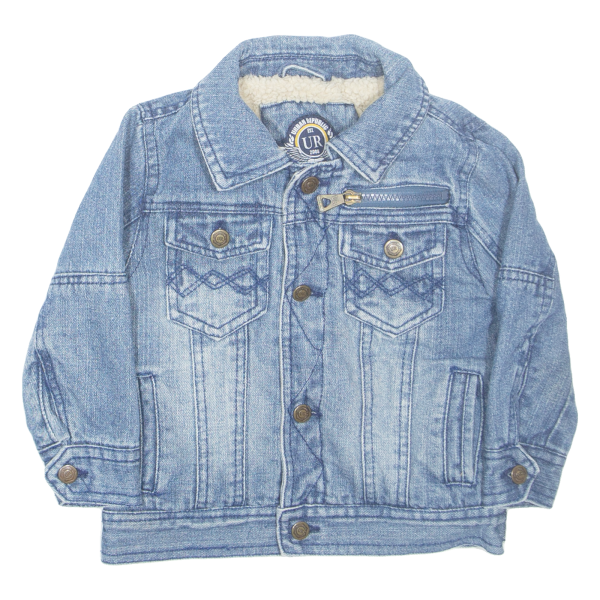 URBAN REPUBLIC Boys Sherpa Lined Denim Jacket Blue 2Y Online Hot Sale