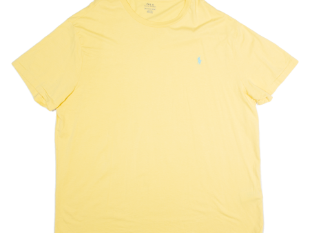 POLO RALPH LAUREN Mens T-Shirt Yellow 2XL Supply