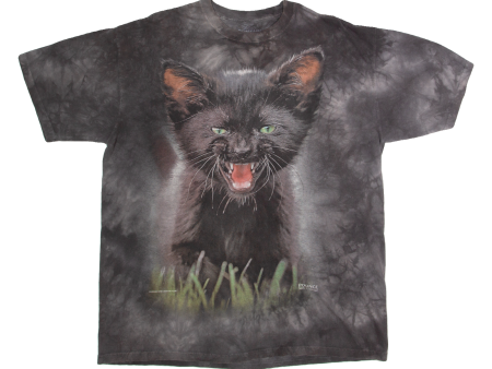 THE MOUNTAIN Cat Mens T-Shirt Black L Fashion