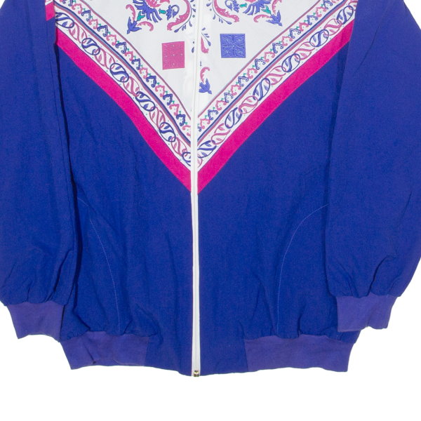 G.W. Womens Jacket Purple 80s Crazy Pattern S Online Hot Sale