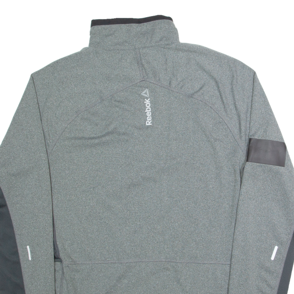 REEBOK Mens T-Shirt Grey Long Sleeve 1 2 Zip S For Sale