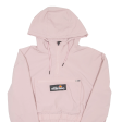 ELLESSE Cropped Womens Pullover Jacket Pink Nylon Hooded UK 6 Fashion