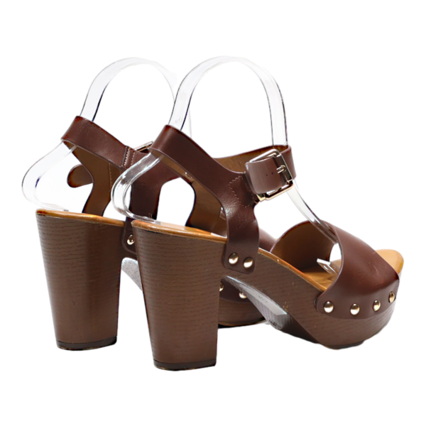 GRACELAND Block Heels Brown Leather Womens UK 5 Online