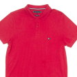 TOMMY HILFIGER Slim Fit Mens Polo Shirt Red S For Cheap