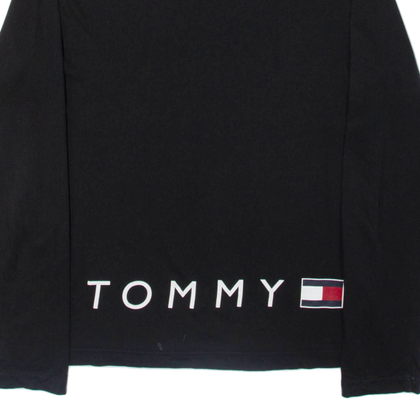 TOMMY HILFIGER Mens T-Shirt Black Long Sleeve L Cheap