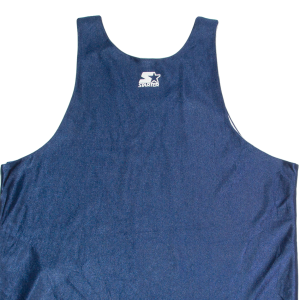 STARTER Reversible Michigan Mens Vest Blue Sleeveless USA XL Fashion