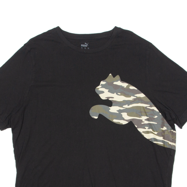 PUMA Camo Mens T-Shirt Black Crew Neck 2XL Online now