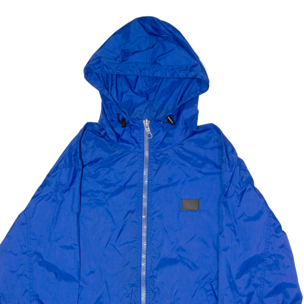 TOMMY HILFIGER Mens Rain Jacket Blue Nylon Hooded L Online Hot Sale