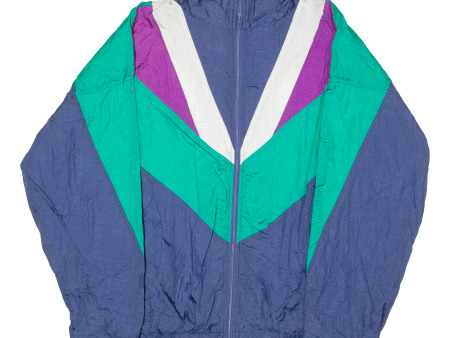 BLAZER Mens Shell Jacket Blue Nylon 90s Chevron L Cheap