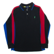 POLO RALPH LAUREN Boys Polo Shirt Black Colourblock Long Sleeve S Fashion