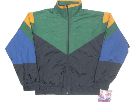 ROUGH STUFF CLUB Boys Shell Jacket Green Nylon Colourblock 10-11Y Online Sale