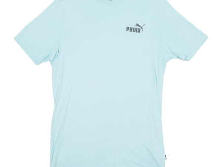 PUMA Mens T-Shirt Blue Crew Neck S Sale