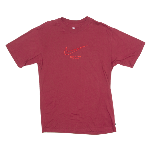 NIKE SB Loose Fit Mens T-Shirt Maroon Crew Neck XS Online