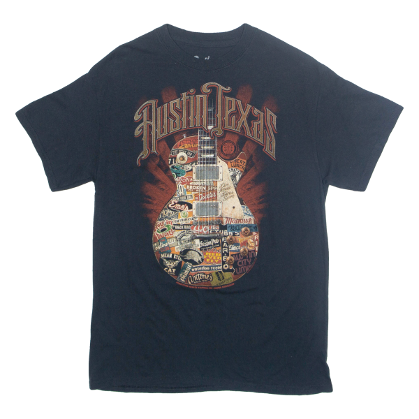 OUTHOUSE Houston Texas Guitar Mens T-Shirt Black M Online now