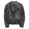 REISS Womens Biker Jacket Black Leather UK 4 Sale