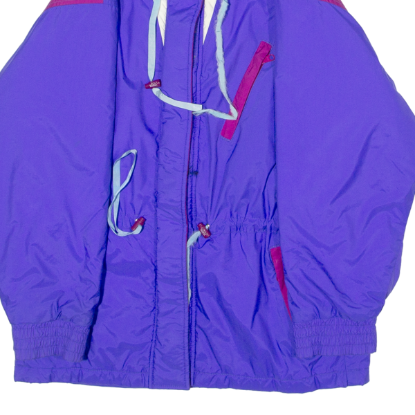 WOOLRICH Womens Ski Coat Purple 90s Hooded Colourblock XL Hot on Sale