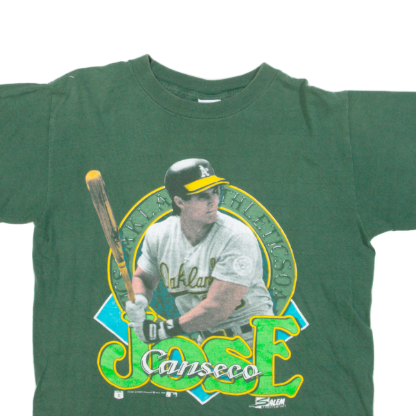 SALEM SPORTSWEAR MLB Oakland Athletics Jose Canseco Mens T-Shirt Green 90s USA M Supply