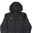 ELLESSE Mens Puffer Jacket Black Hooded M Discount