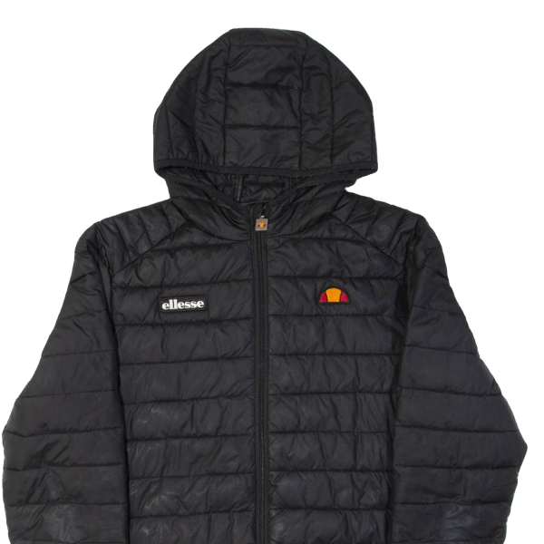 ELLESSE Mens Puffer Jacket Black Hooded M Discount