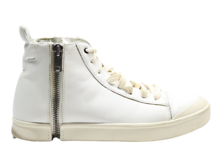 DIESEL High Top Trainers White Leather Mens UK 11.5 Online Sale