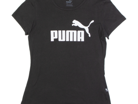 PUMA Womens T-Shirt Black UK 6 For Cheap