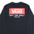 VANS Mens T-Shirt Black Long Sleeve S Online now