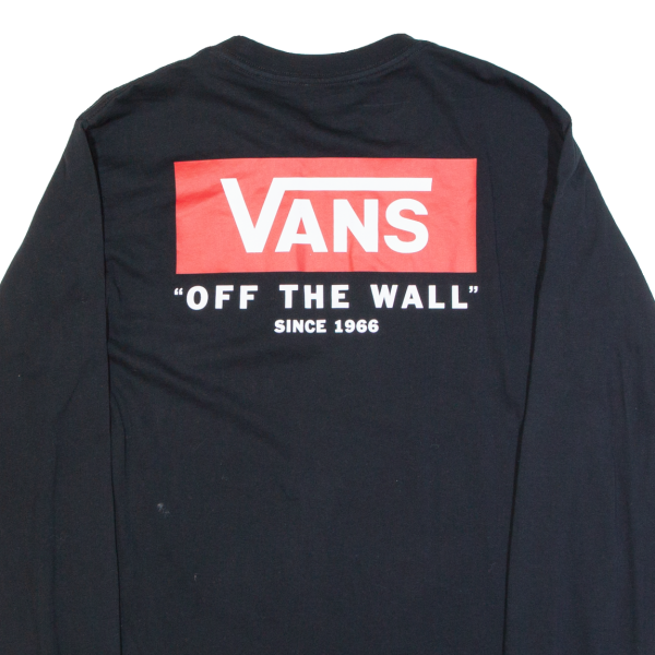 VANS Mens T-Shirt Black Long Sleeve S Online now