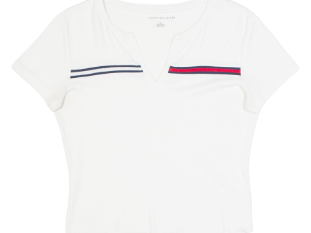 TOMMY HILFIGER Cropped Womens T-Shirt White S Online Hot Sale