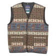 SPECTATOR Mens Gilet Brown Flannel 90s Fair Isle XL Supply