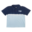 OSHKOSH B GOSH Boys Polo Shirt Blue Colourblock 2Y Cheap