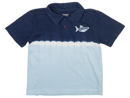 OSHKOSH B GOSH Boys Polo Shirt Blue Colourblock 2Y Cheap