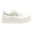 BUFFALO Platform Trainers White Canvas Womens UK 6 Hot on Sale