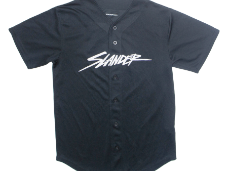 SPORT-TEK Slander Mens T-Shirt Black Button Neck S For Cheap