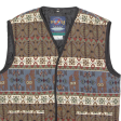 SPECTATOR Mens Gilet Brown Flannel 90s Fair Isle XL Supply