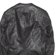 REISS Womens Biker Jacket Black Leather UK 4 Sale