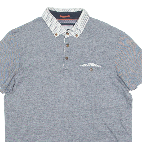 TED BAKER Mens Polo Shirt Grey M Fashion