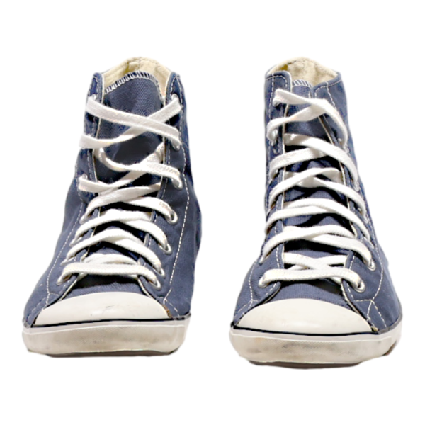 CONVERSE High Top Trainers Blue Canvas Womens UK 5 For Cheap