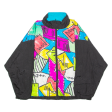 MURELI Womens Shell Jacket Black 80s Crazy Pattern XL For Sale