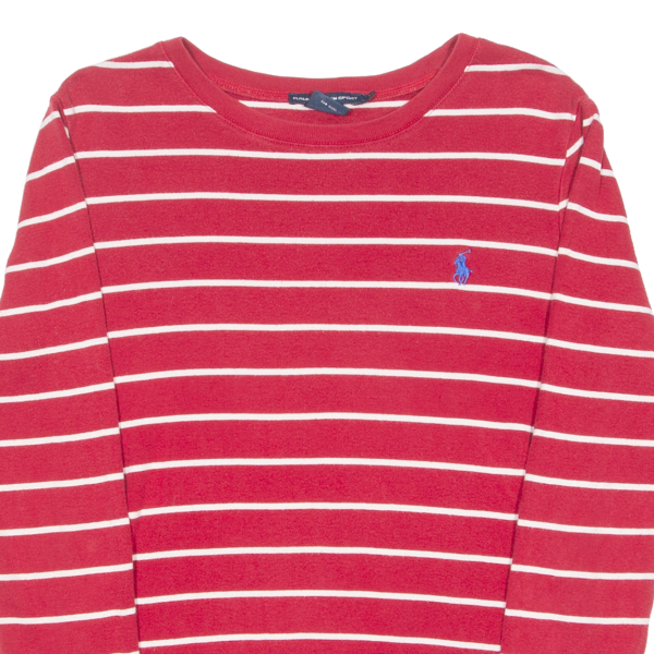 POLO RALPH LAUREN Striped Womens T-Shirt Red Long Sleeve L Online