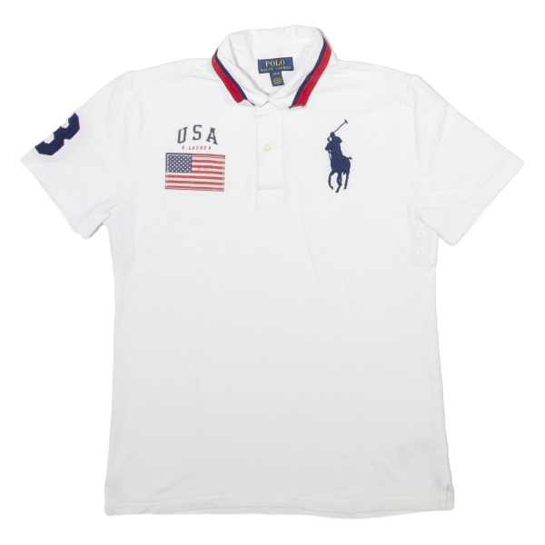 POLO RALPH LAUREN Boys Polo Shirt White L For Discount