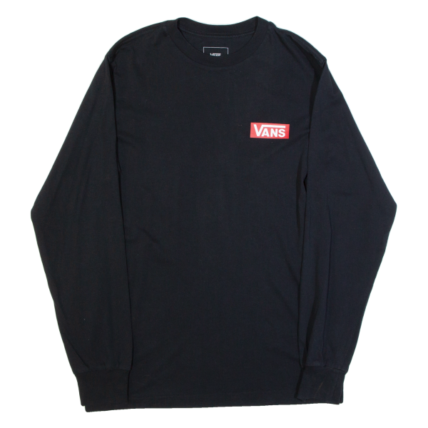 VANS Mens T-Shirt Black Long Sleeve S Online now