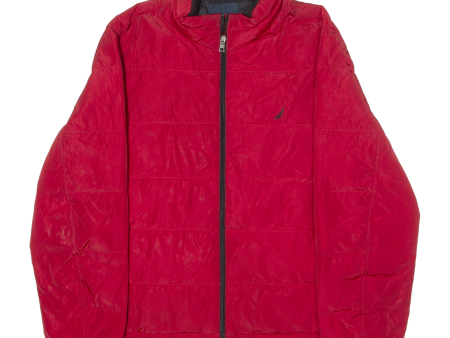 NAUTICA Mens Puffer Jacket Red L Discount