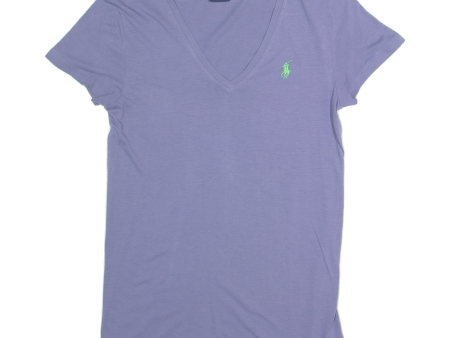 POLO SPORT RALPH LAUREN Womens T-Shirt Purple V-Neck S Fashion