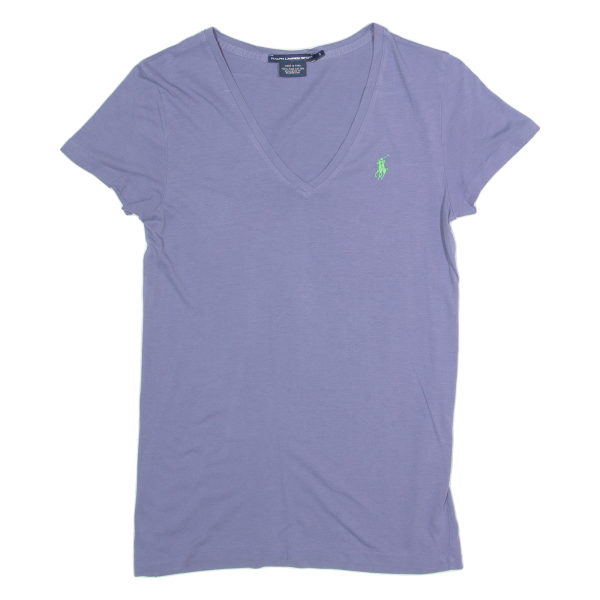 POLO SPORT RALPH LAUREN Womens T-Shirt Purple V-Neck S Fashion