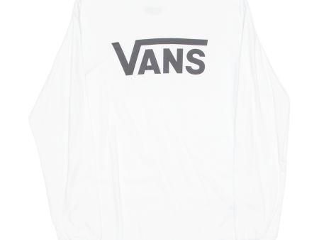 VANS Boys T-Shirt White Long Sleeve Crew Neck L Online Hot Sale