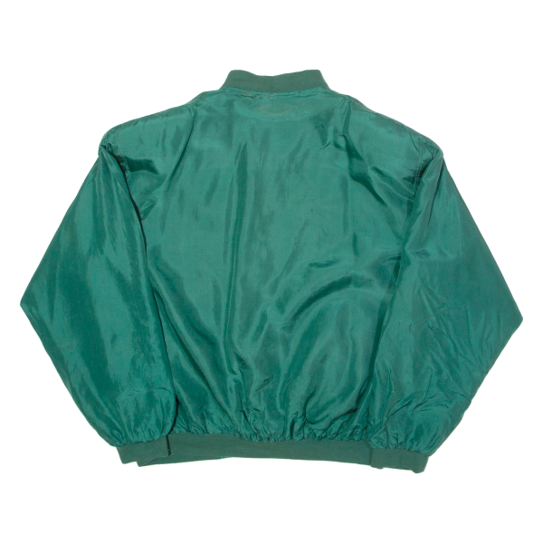 DA DESIGN Mens Bomber Jacket Green Silk 90s XL Cheap